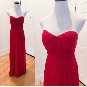 Sweetheart Strapless Pleated Maxi Gown Dress